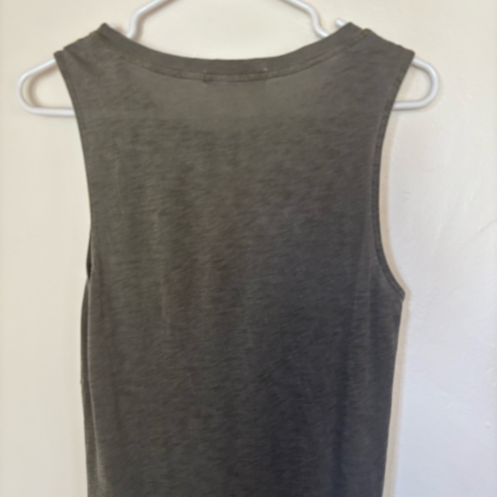 Anthropologie Stateside Sleeveless Olive Green Twist Front Tee Maxi Dress - Picture 8 of 9